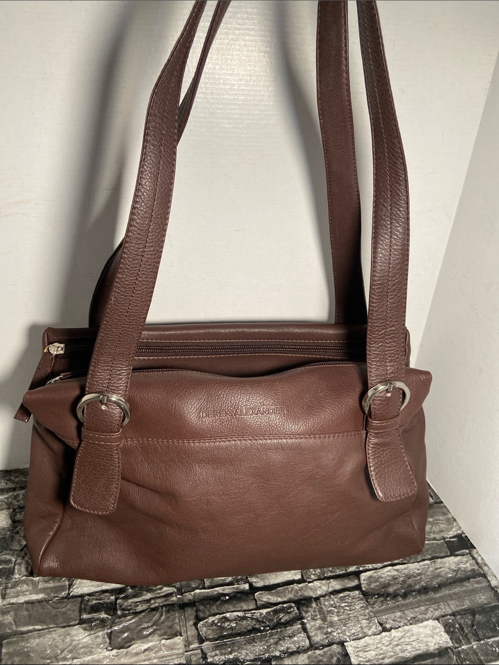 Derek Alexander Leather Shoulder Bag in Chestnut Brown NWOT
